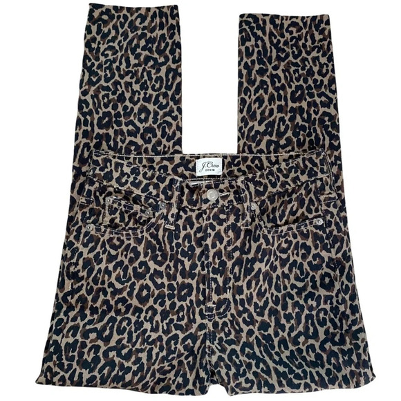 J. Crew 10" High Rise Toothpick Jeans Leopard Print Size 25 - Picture 10 of 10